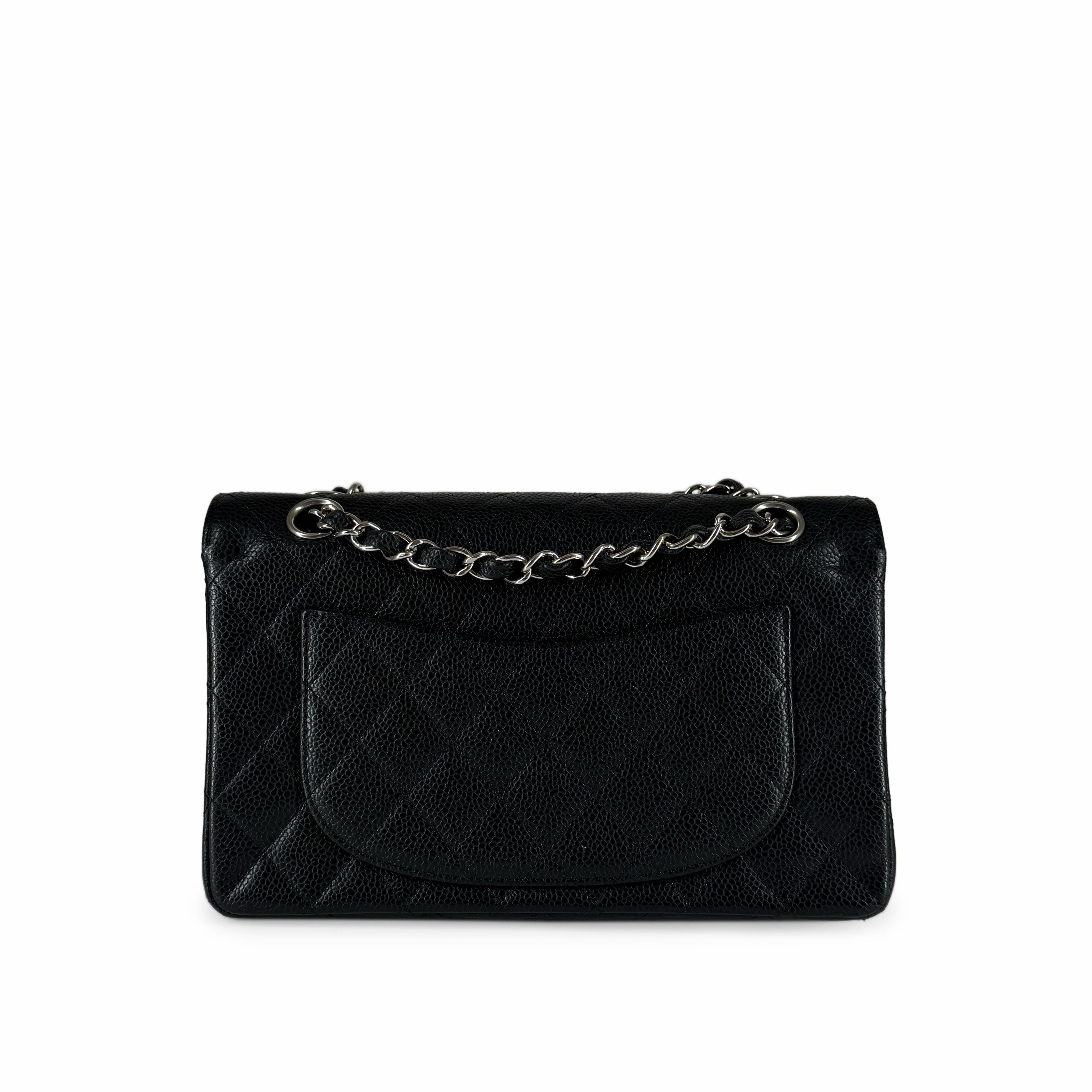 Chanel Timeless Small Black Caviar SHW