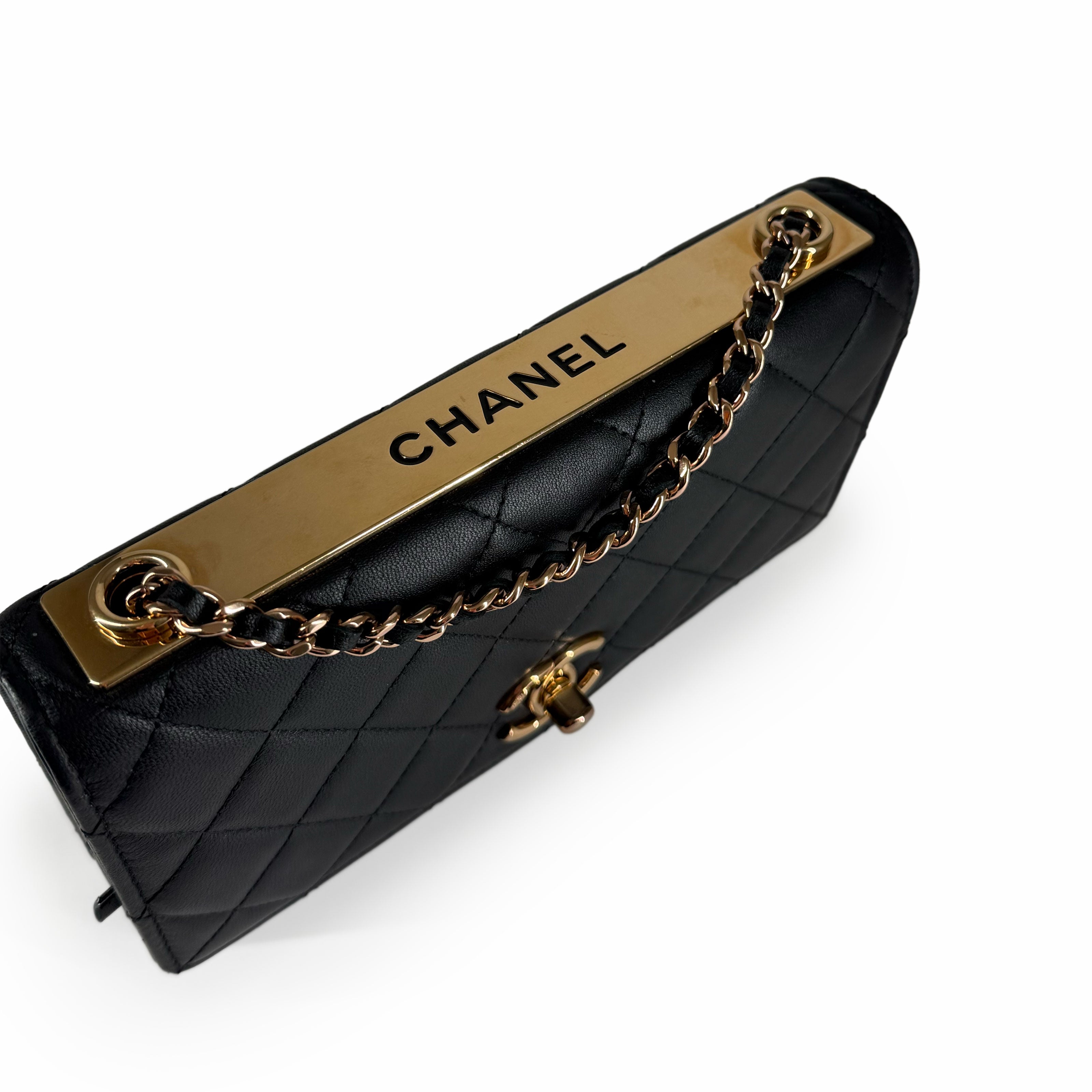 Chanel WOC Trendy Black Lambskin RoseHW