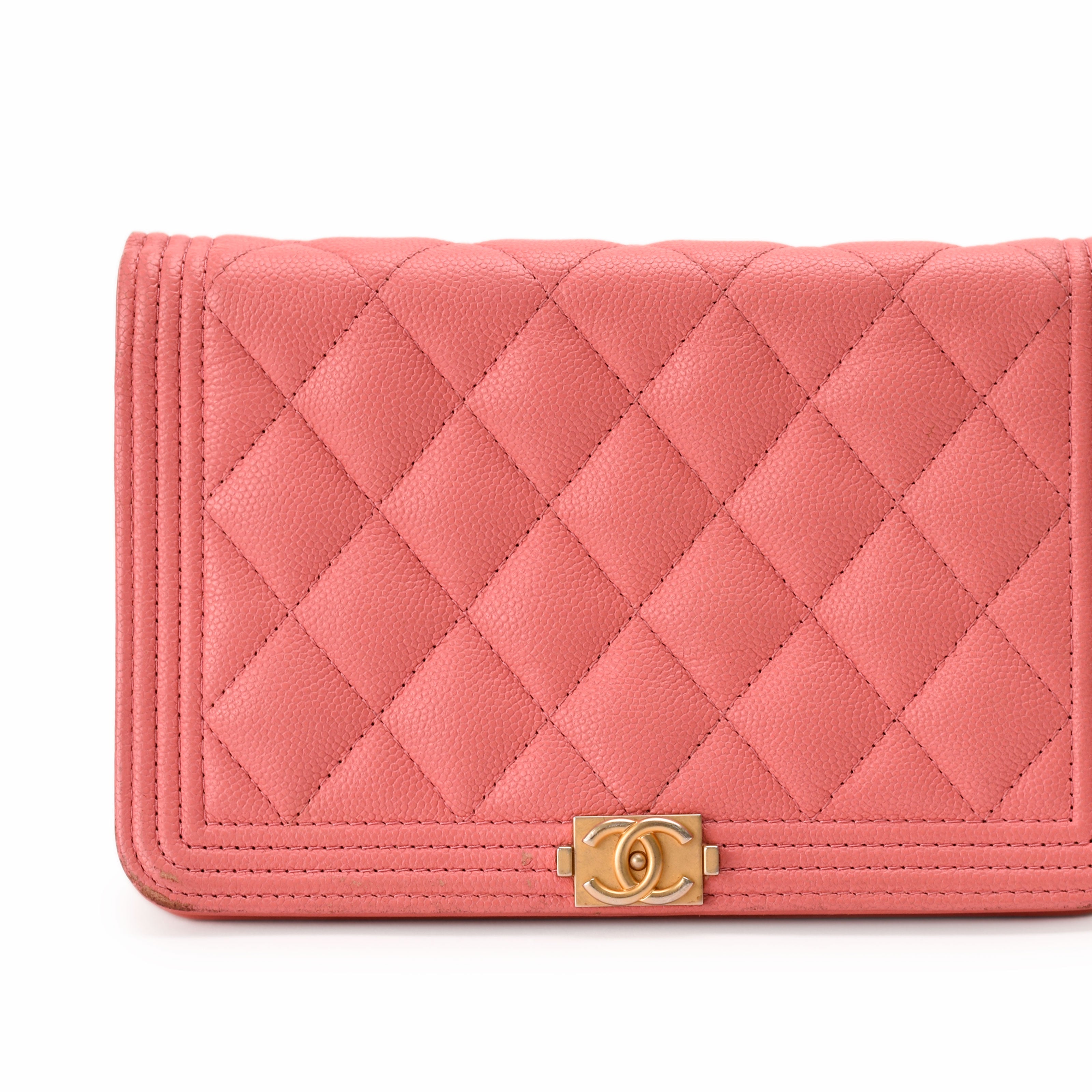 Chanel WOC Pink Caviar Boy Lock GBHW