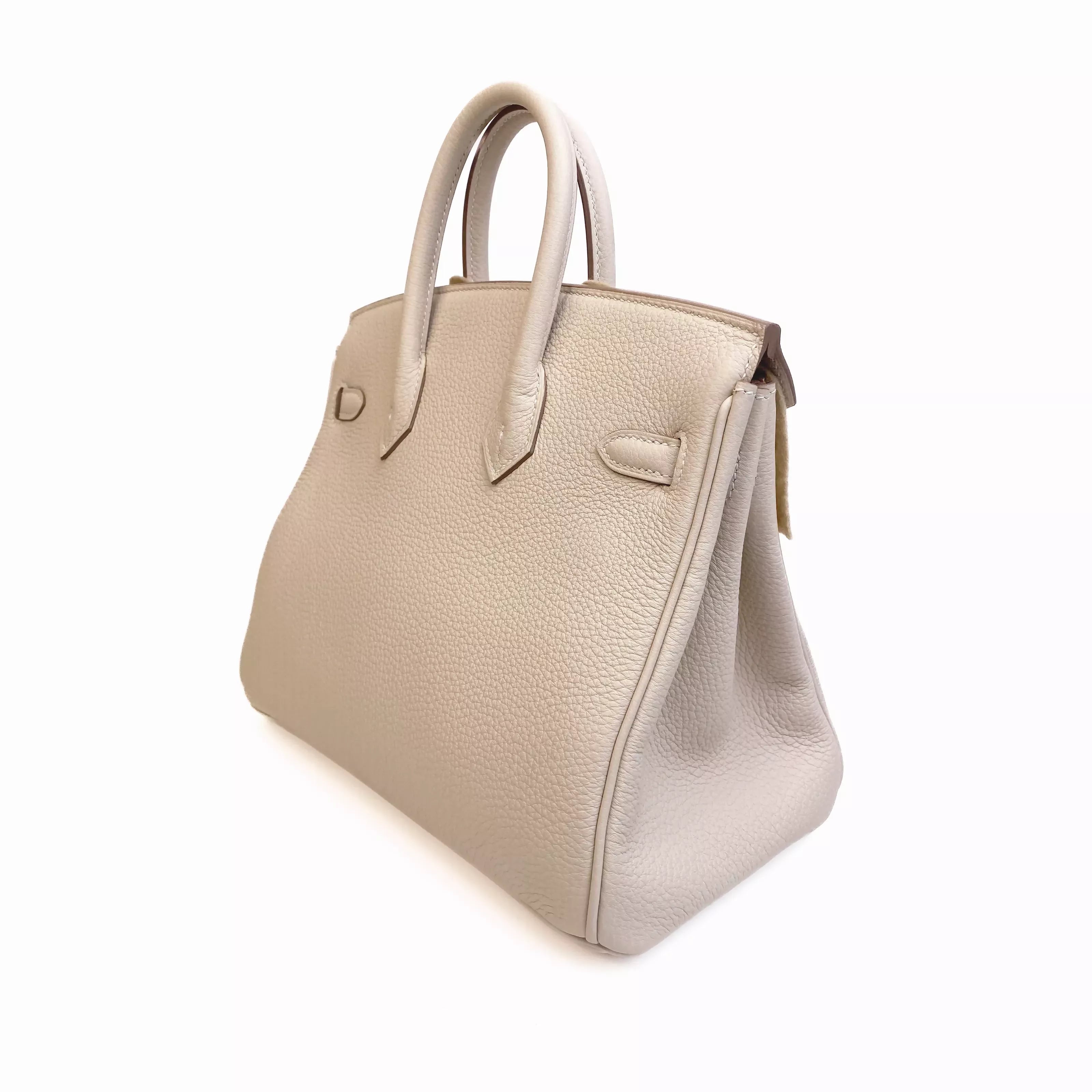 Hermès Birkin 25 Togo Leather Beige Gold Hardware Left Back