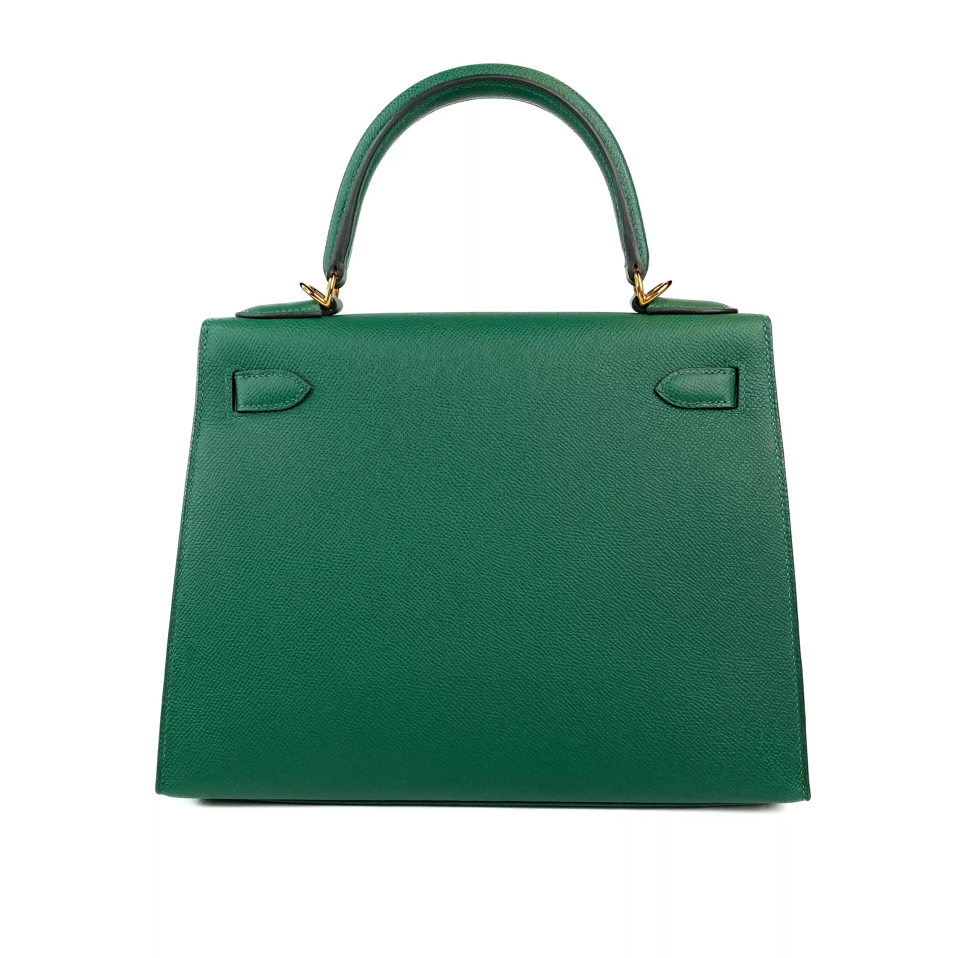 Hermes Kelly 28 Sellier in Vert Vertigo Epsom Leather GHW 3