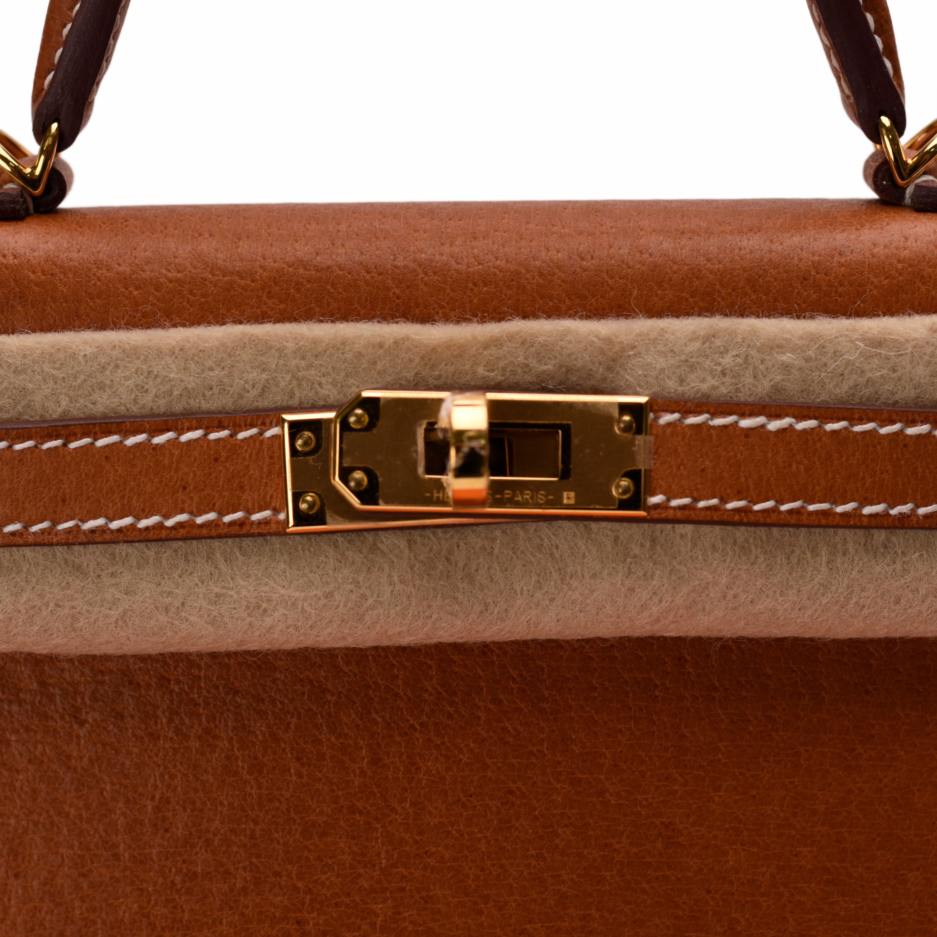 Hermès Mini Kelly Sellier Toffee GHW