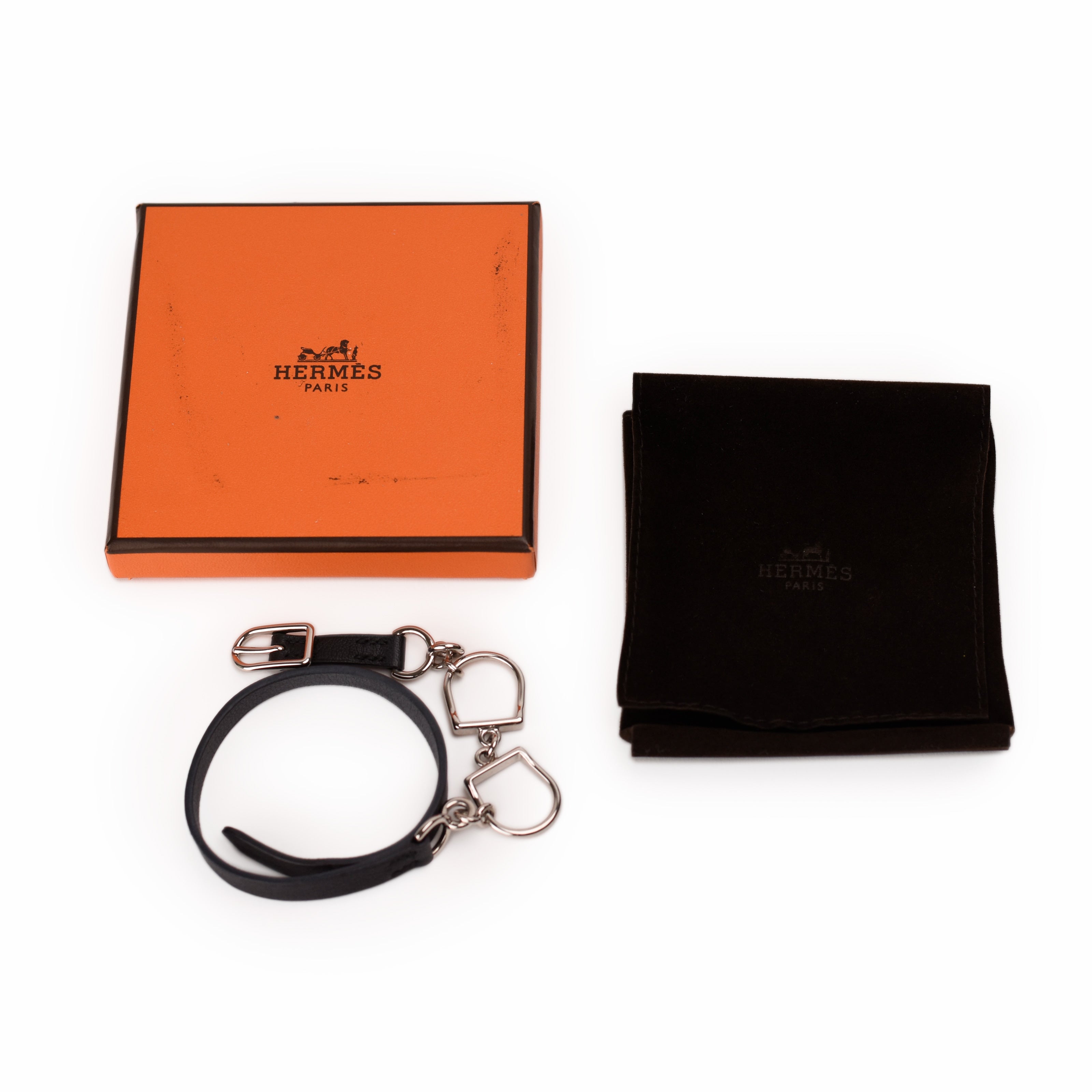 Hermès Etrier Double Tour Bracelet Black