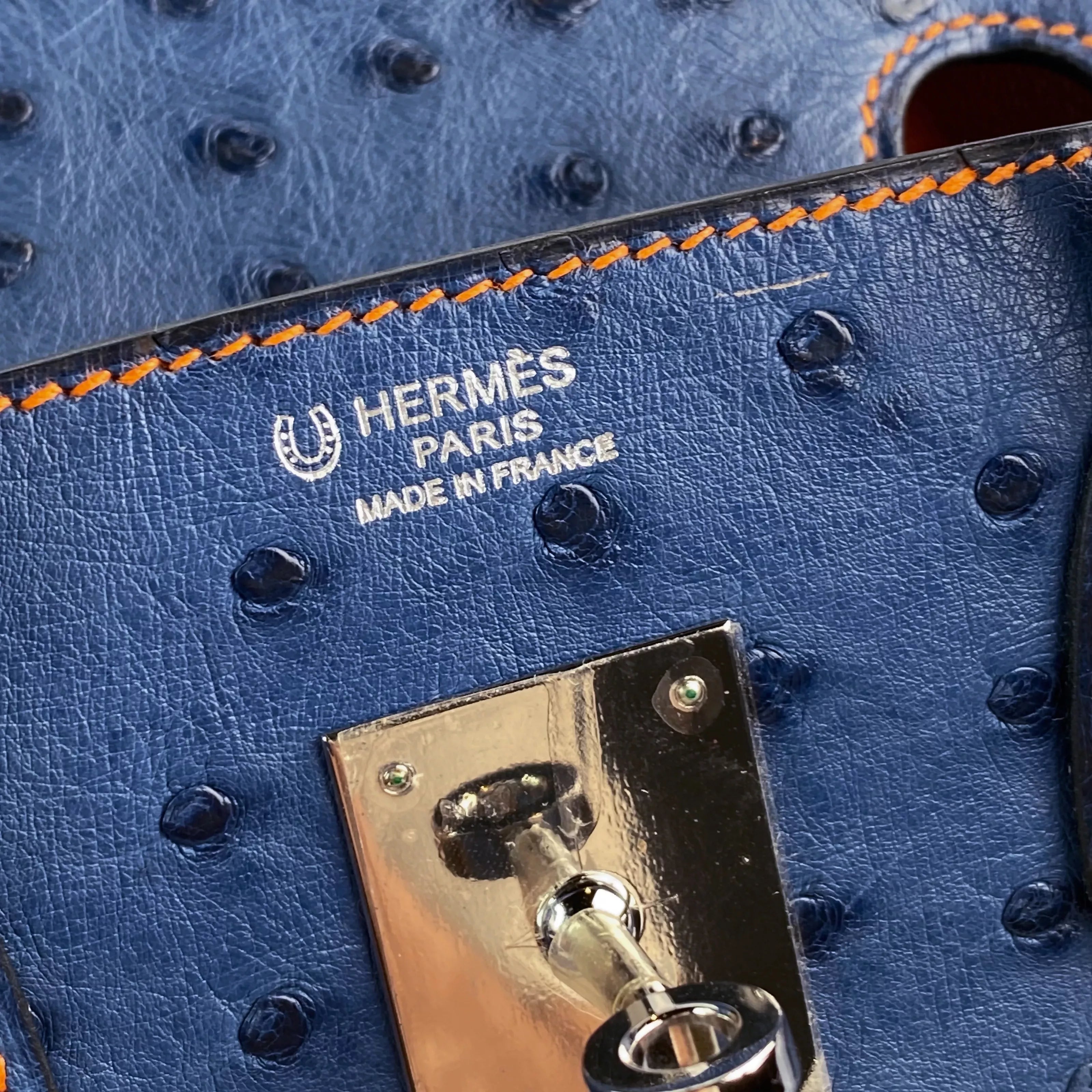 Hermes Birkin 30 in Bleu Roi Ostrich PHW 9