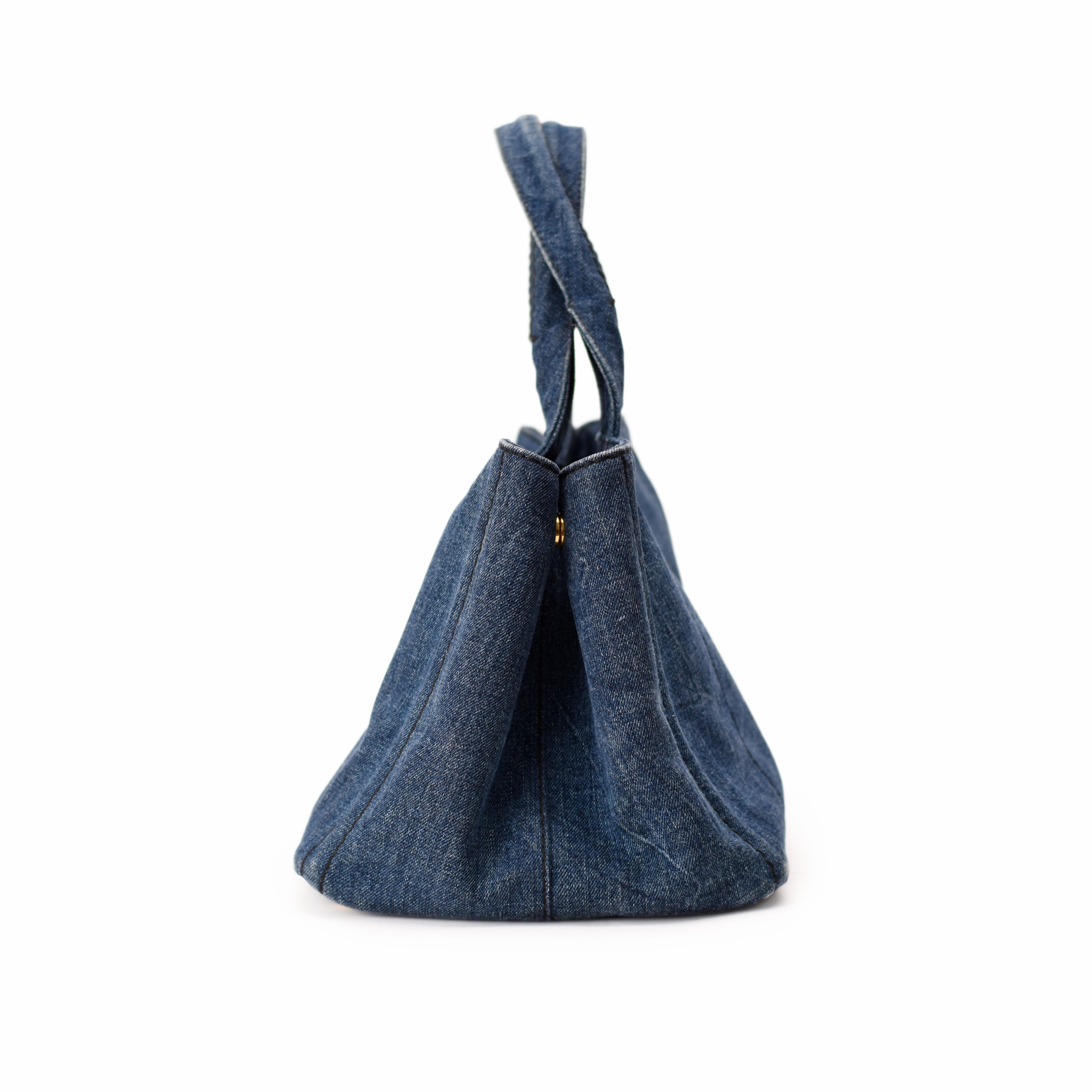Prada Denim Canapa Logo Bag Large