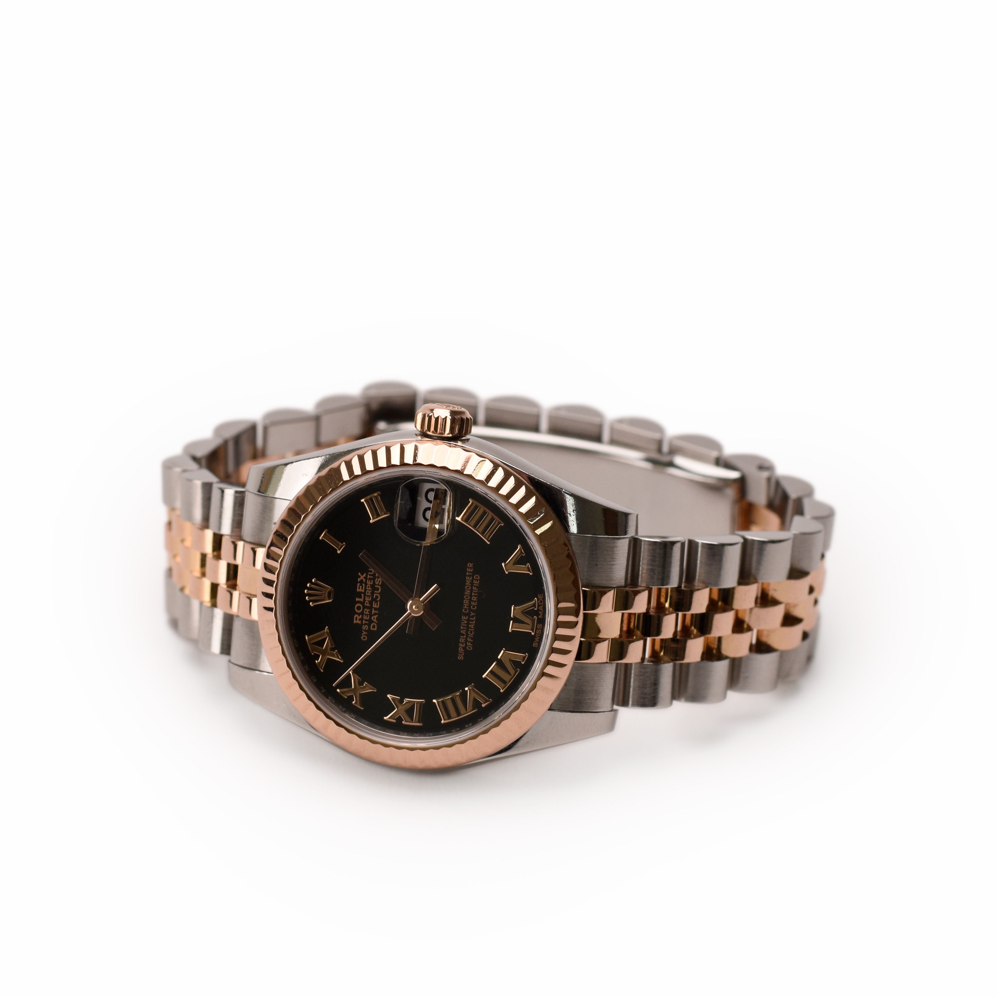 Rolex Datejust 31 Steel/Rose Black Roman Dial
