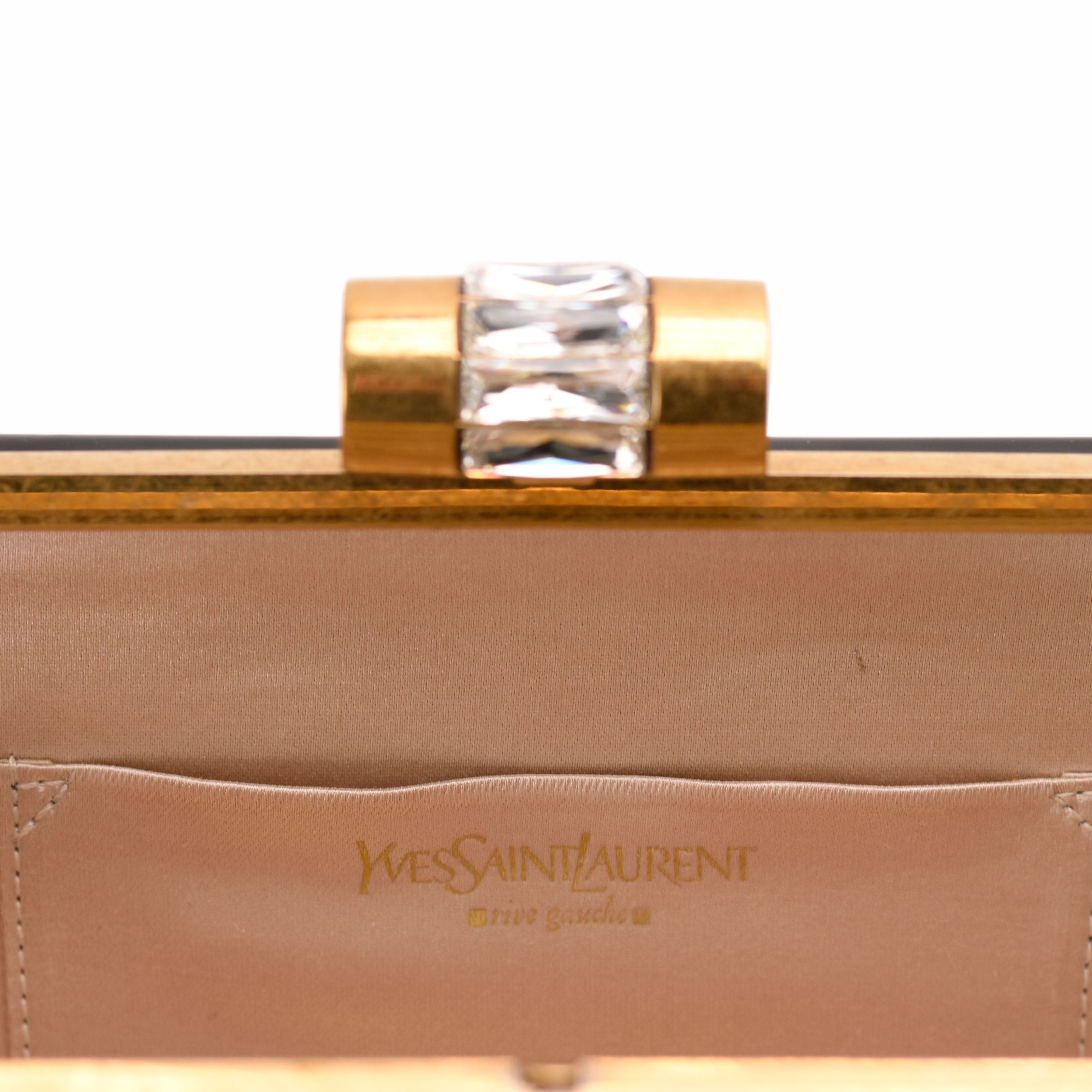 Saint Laurent Black Patent Leather Y Mail Envelope Clutch