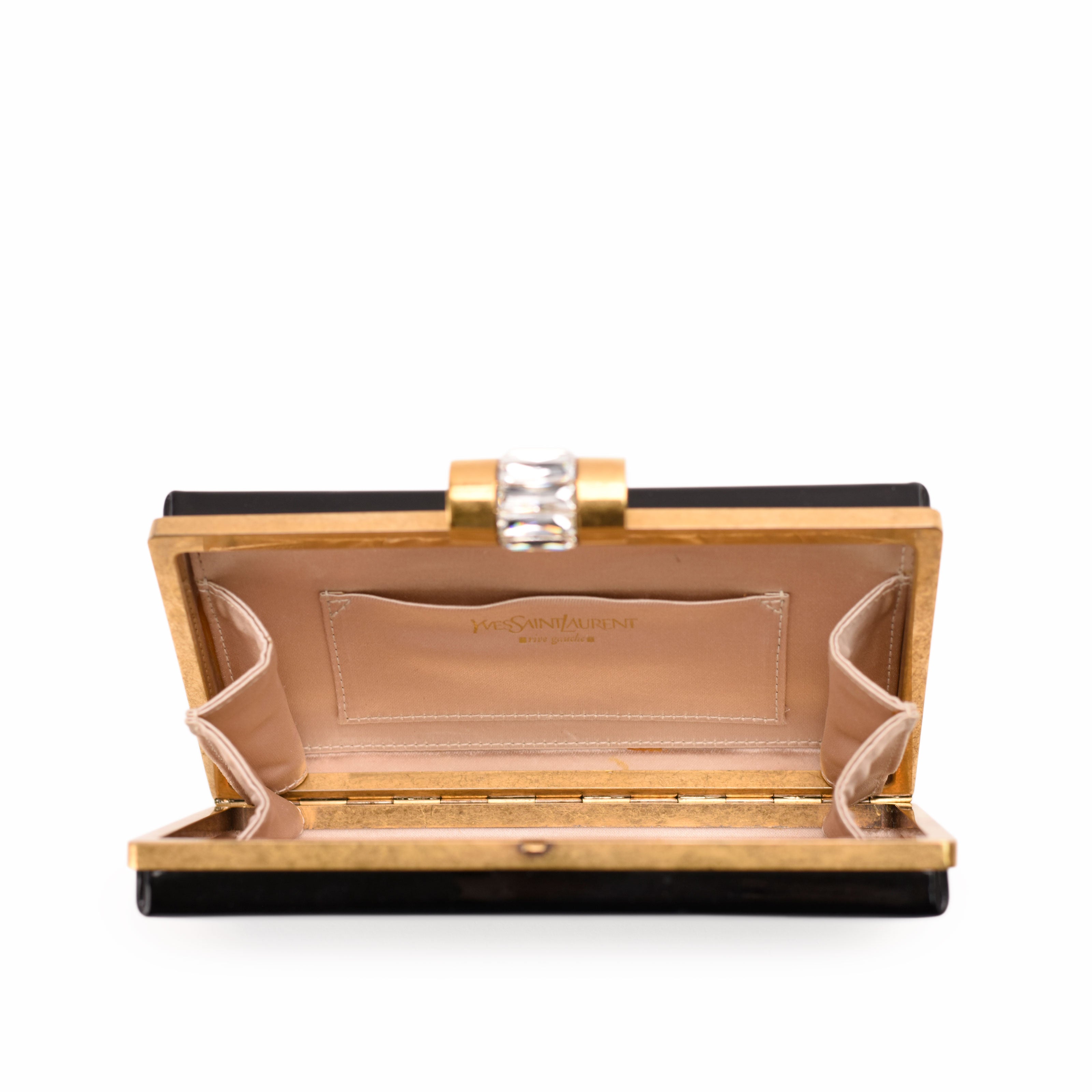 Saint Laurent Black Patent Leather Y Mail Envelope Clutch