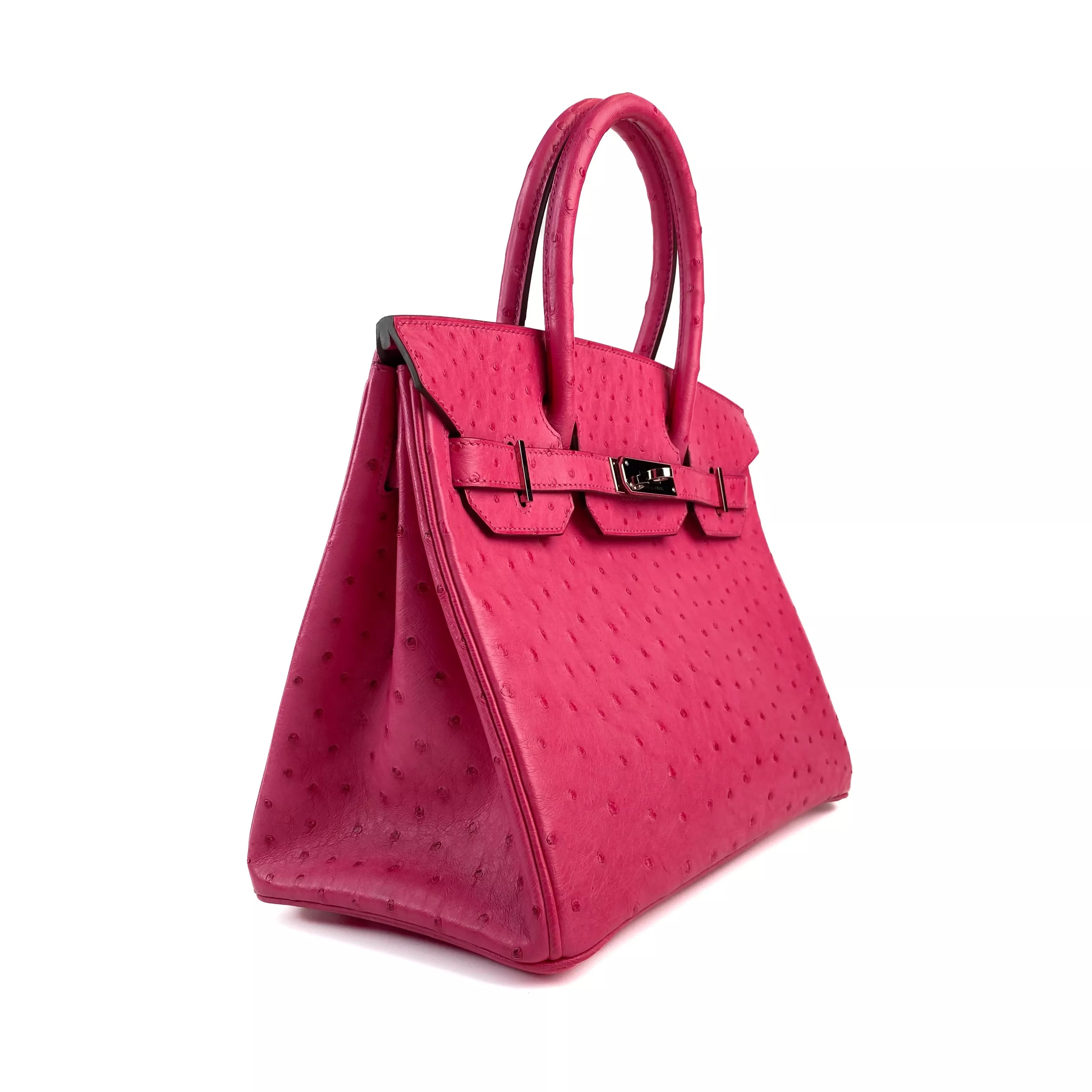 Hermes Birkin 30 Ostrich Fuchsia Pink PHW 2