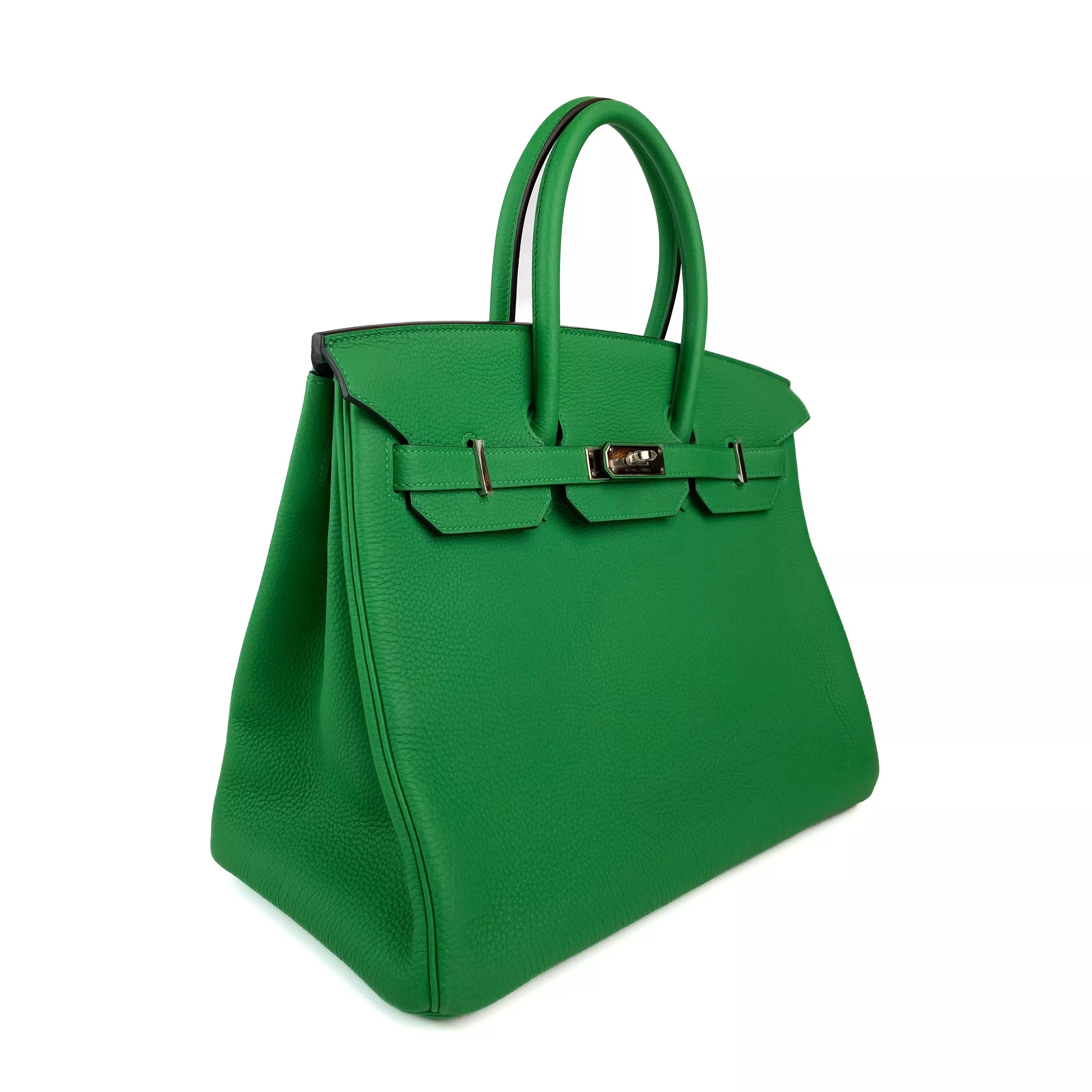 Hermes Birkin 35 in Bamboo Green Togo Leather GHW 2