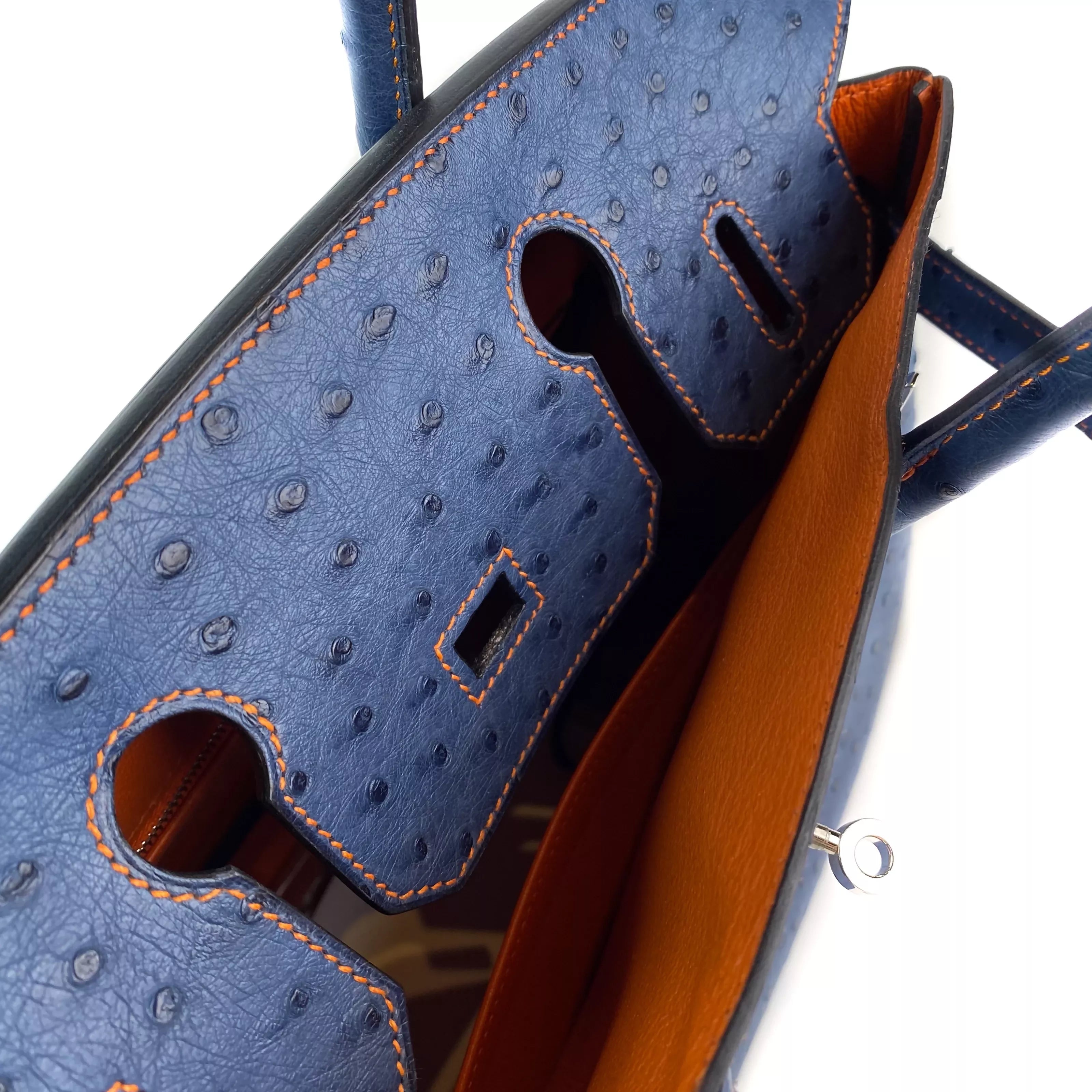 Hermes Birkin 30 in Bleu Roi Ostrich PHW 8