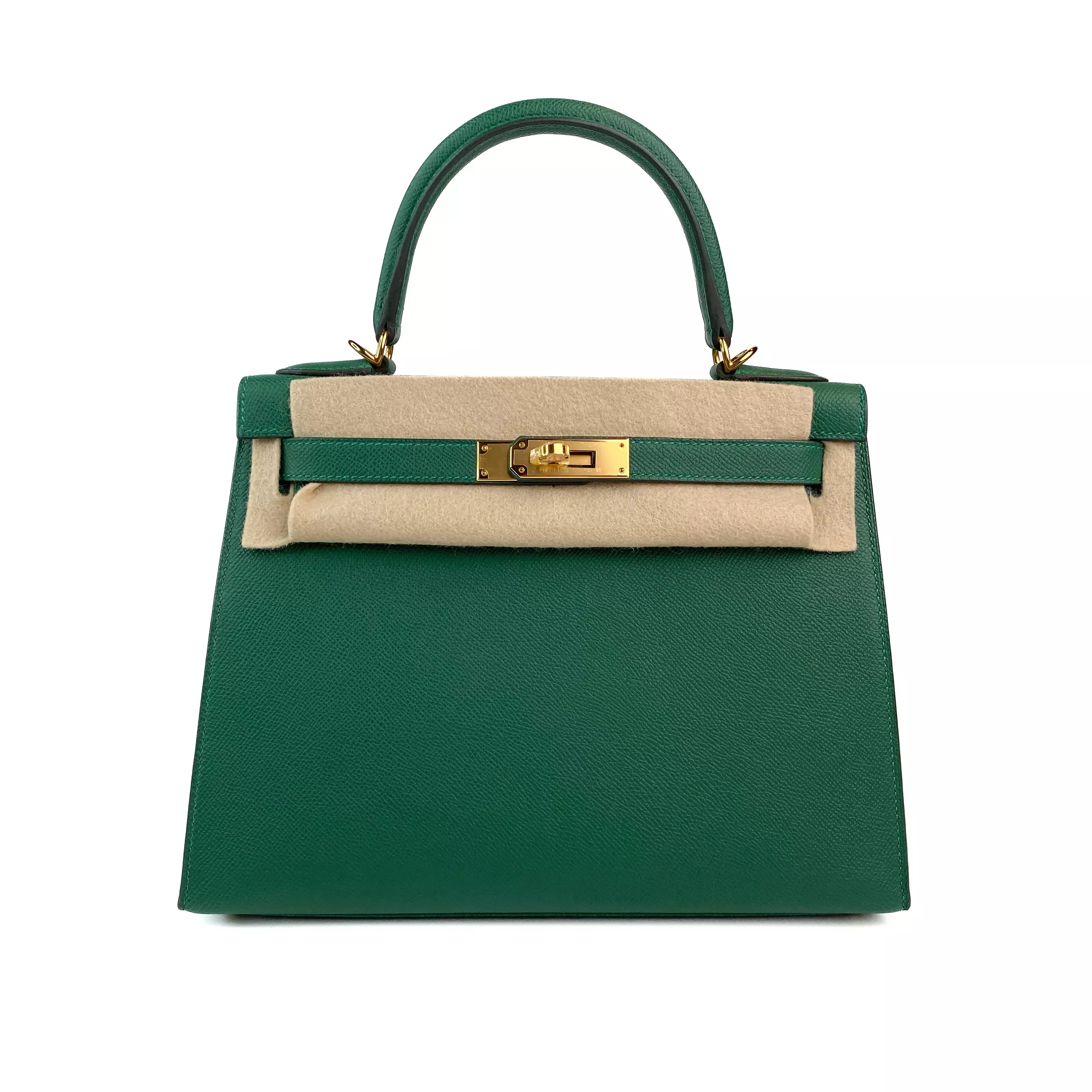 Hermes Kelly 28 Sellier in Vert Vertigo Epsom Leather GHW 7
