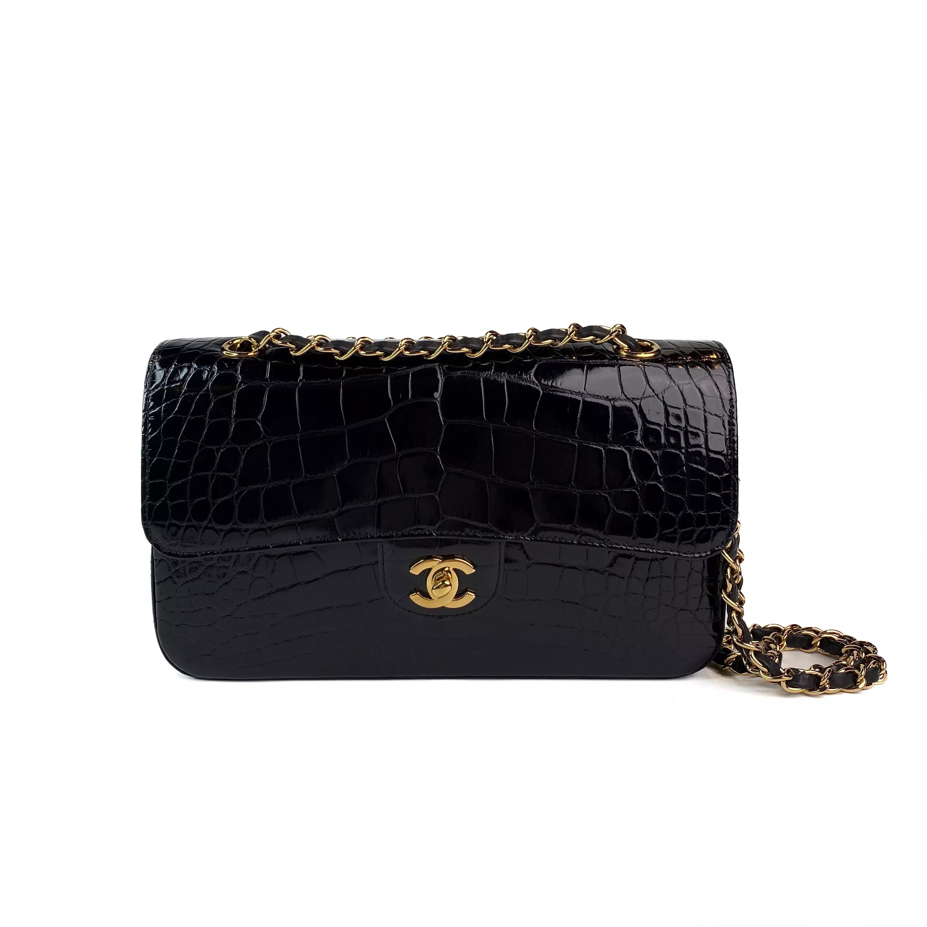 Chanel Timless Medium Double Flap in Black Alligator GHW 8