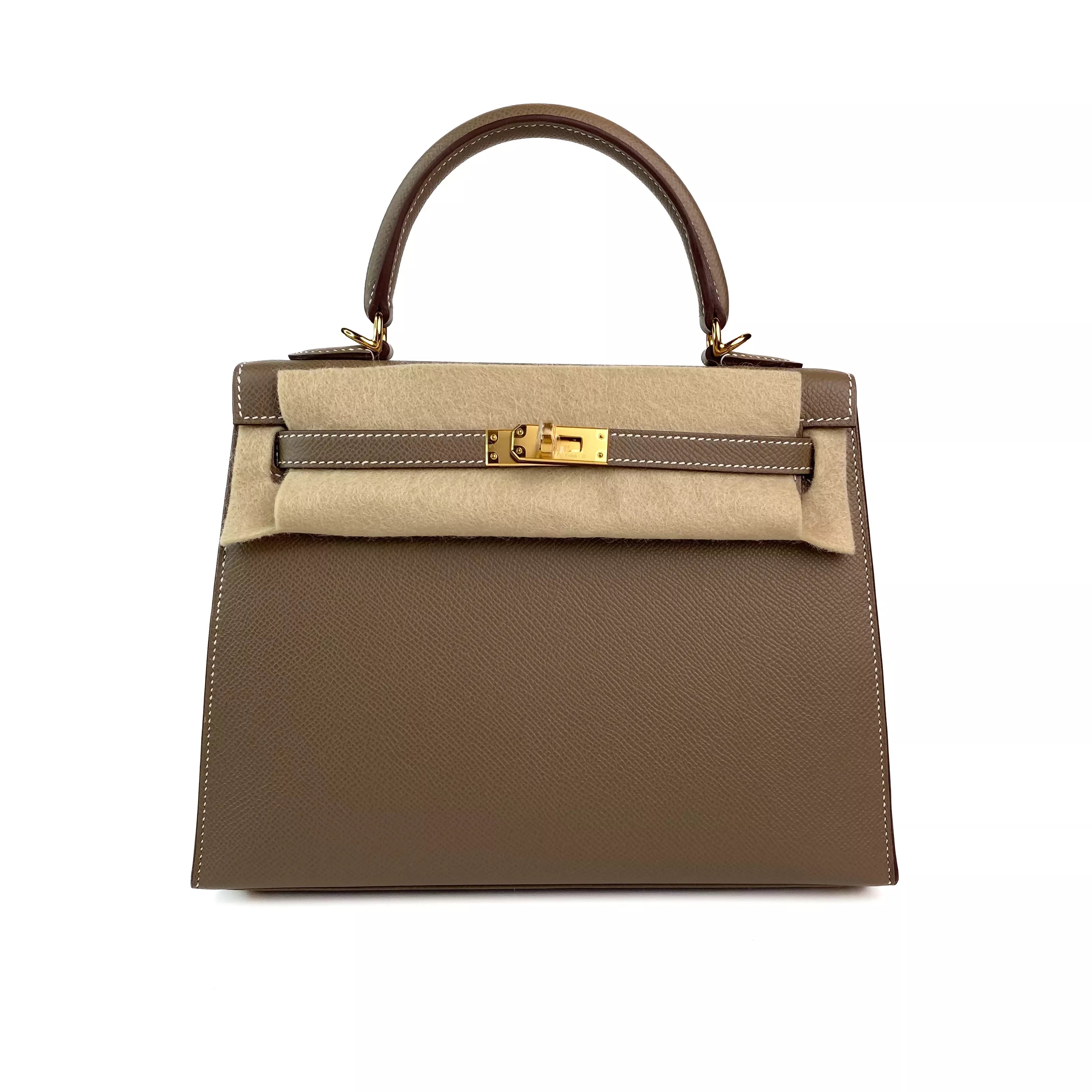 Hermes Kelly 25 in Etoupe Epsom Leather GHW 9