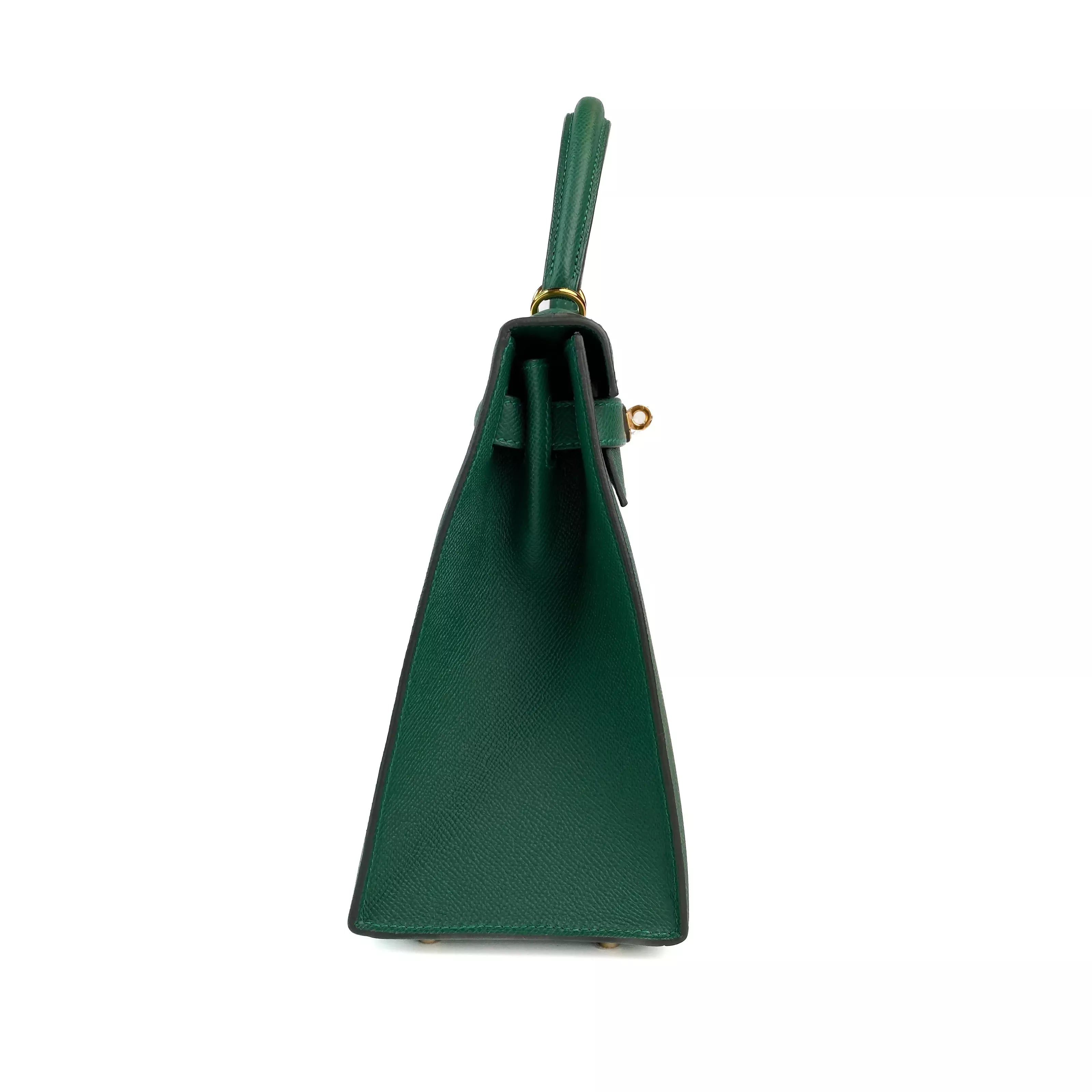Hermes Kelly 28 Sellier in Vert Vertigo Epsom Leather GHW 4